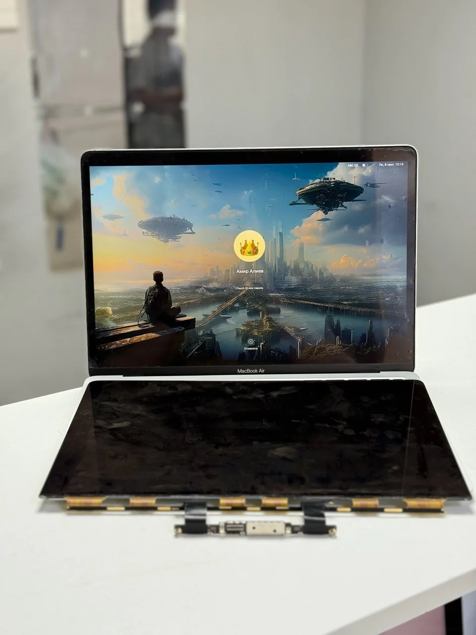 A laptop at the repair shop